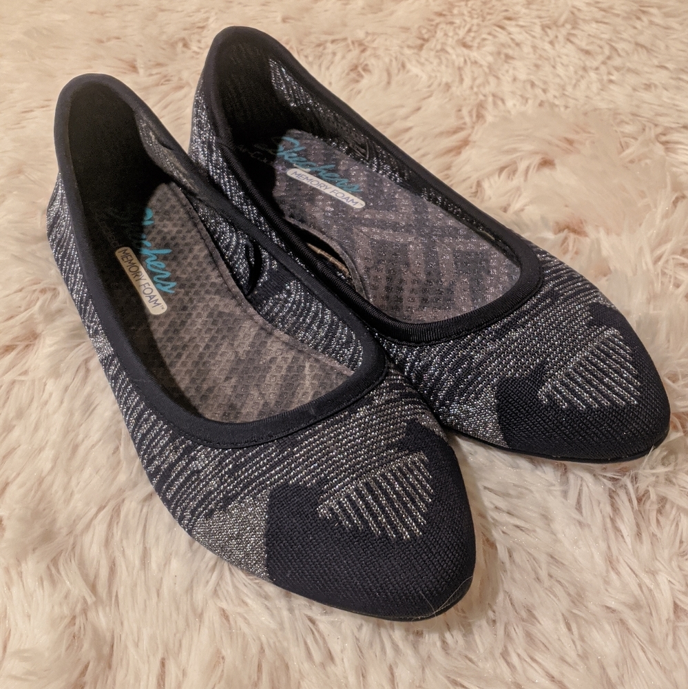 Skechers Navy Blue Sparkle Flats